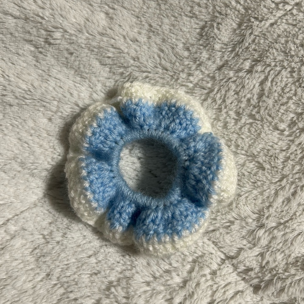 Hand Crocheted Flower Scrunchies